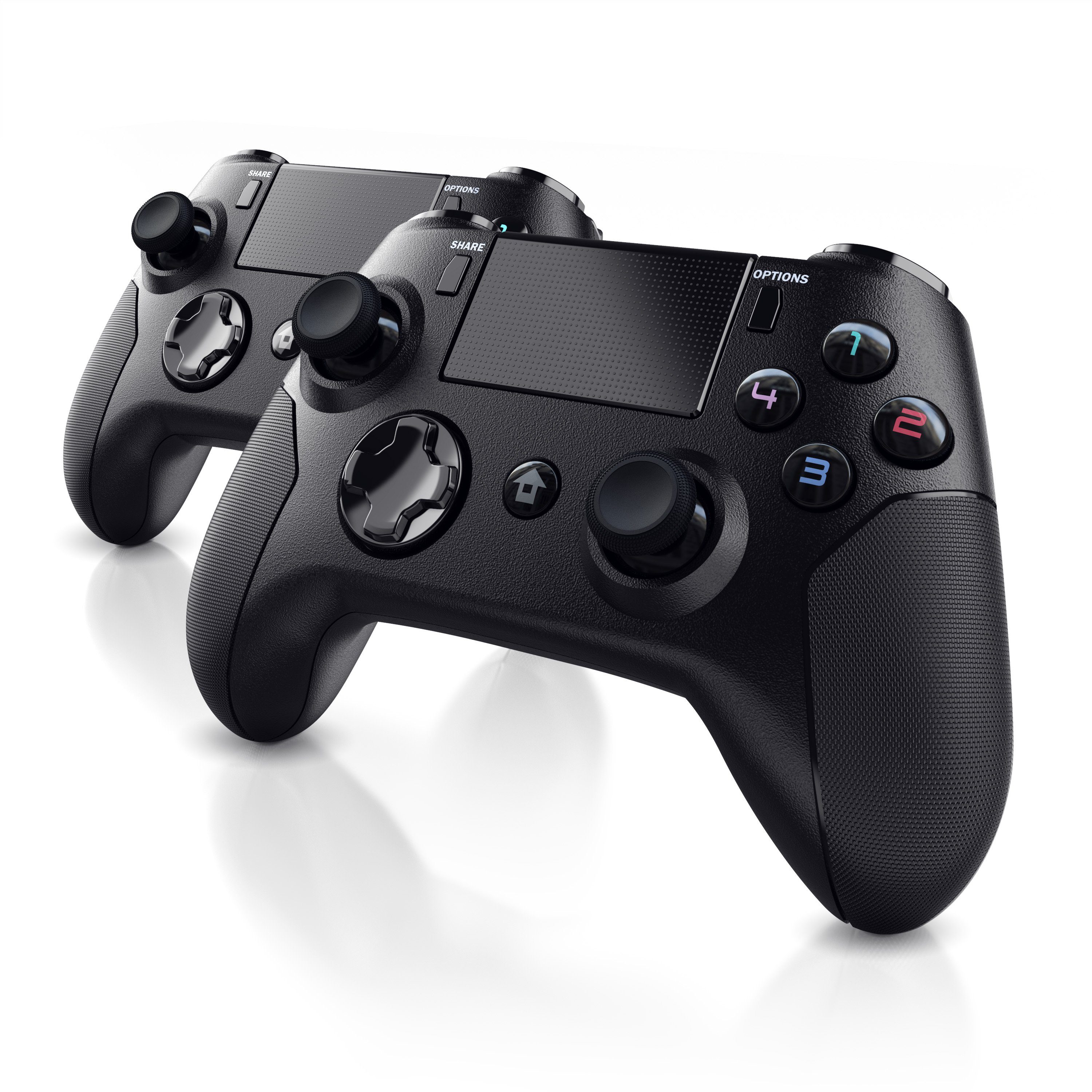 CSL PlayStation 4-Controller (Spar-Set, 2 St., Bluetooth Gamepad für PS4, Dual Vibration, Touchpad, 3,5mm, Gyrosensor)