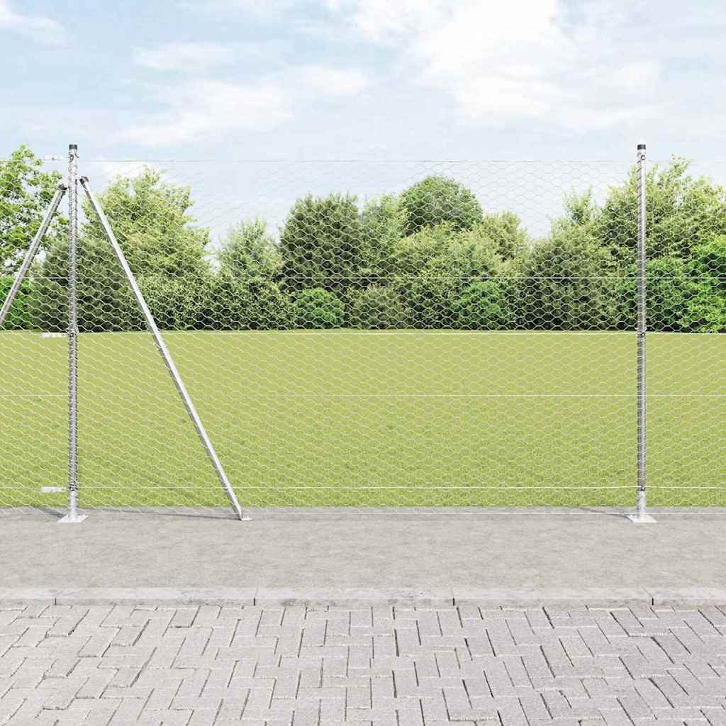 vidaXL Zaunpfosten Silber, (1-St)