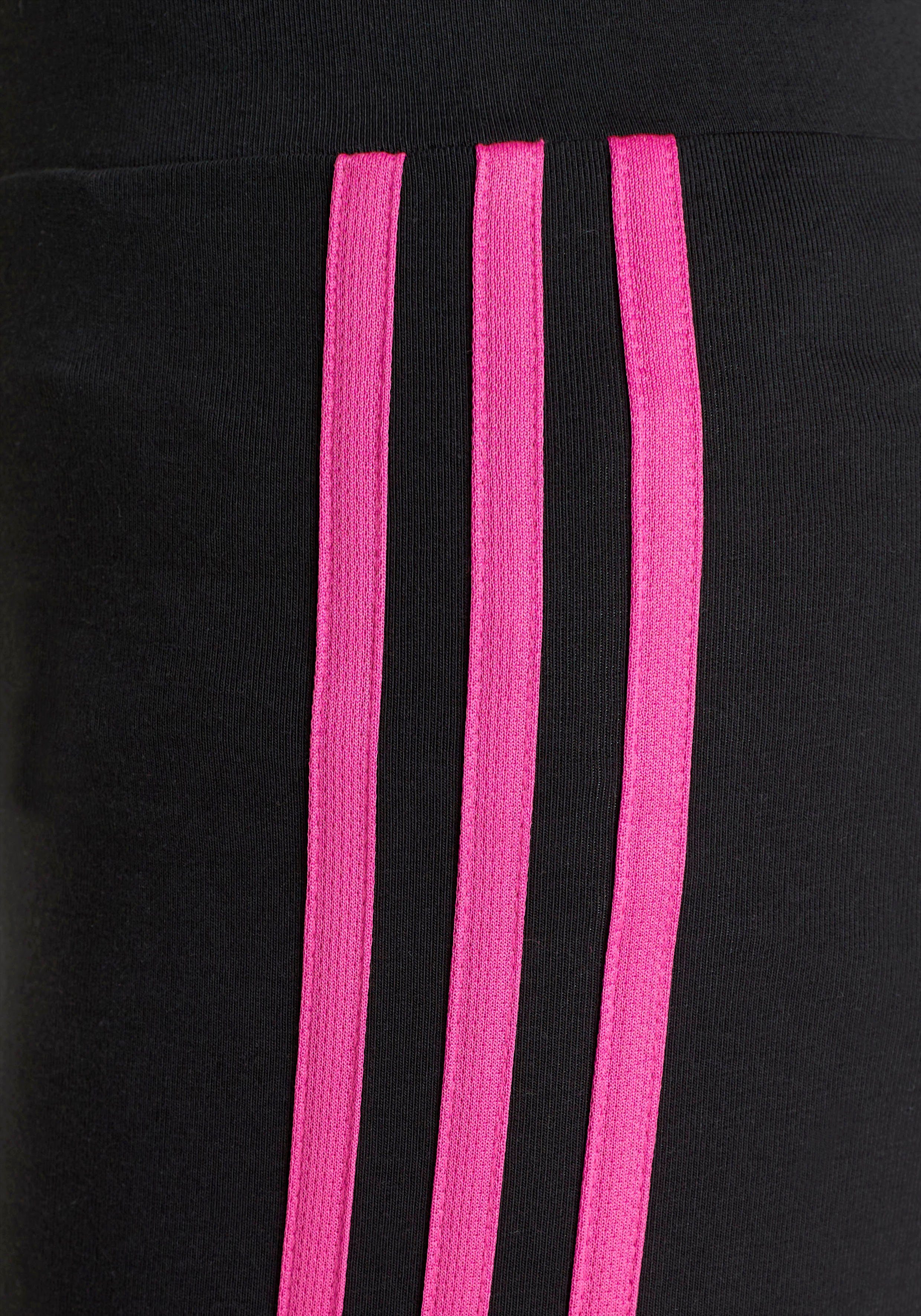 Semi Sportswear Lucid ESSENTIALS Black Fuchsia Leggings 3-STREIFEN (1-tlg) / COTTON adidas