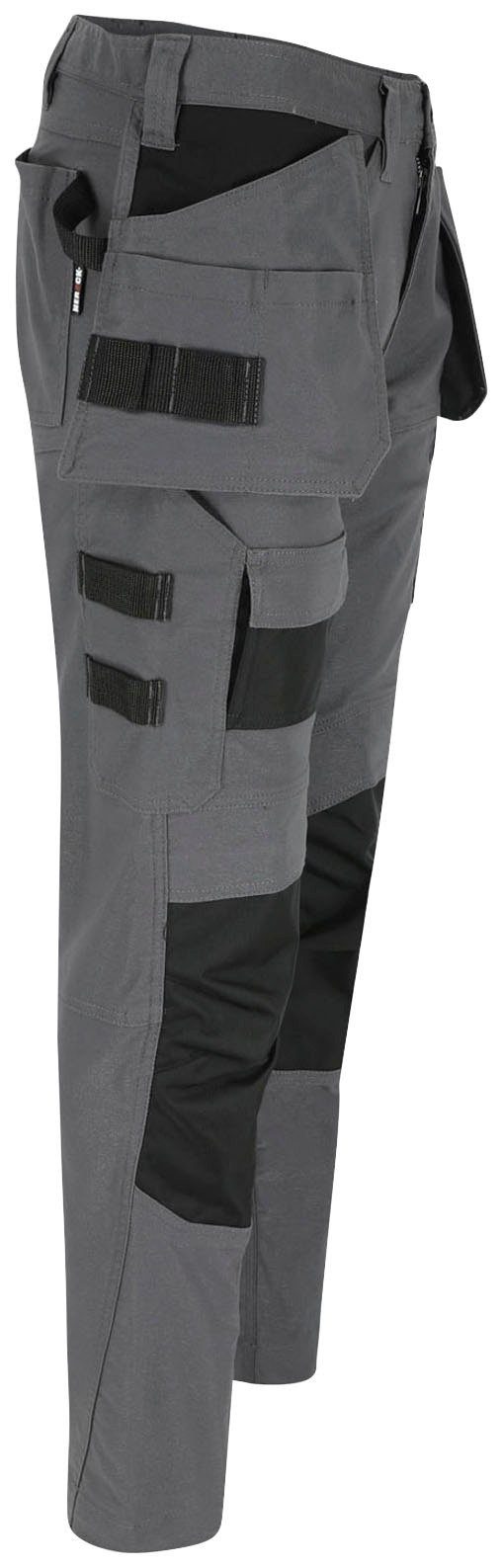 Herock Arbeitshose HEROCLES (Coolmax® Technologie) Multi-pocket, grau sehr Nageltaschen Stretch, feste robust