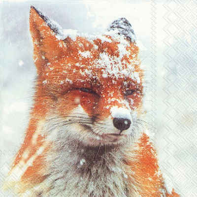 IHR Papierserviette »Fuchs im Schnee«, (5 St), 33 cm x 33 cm