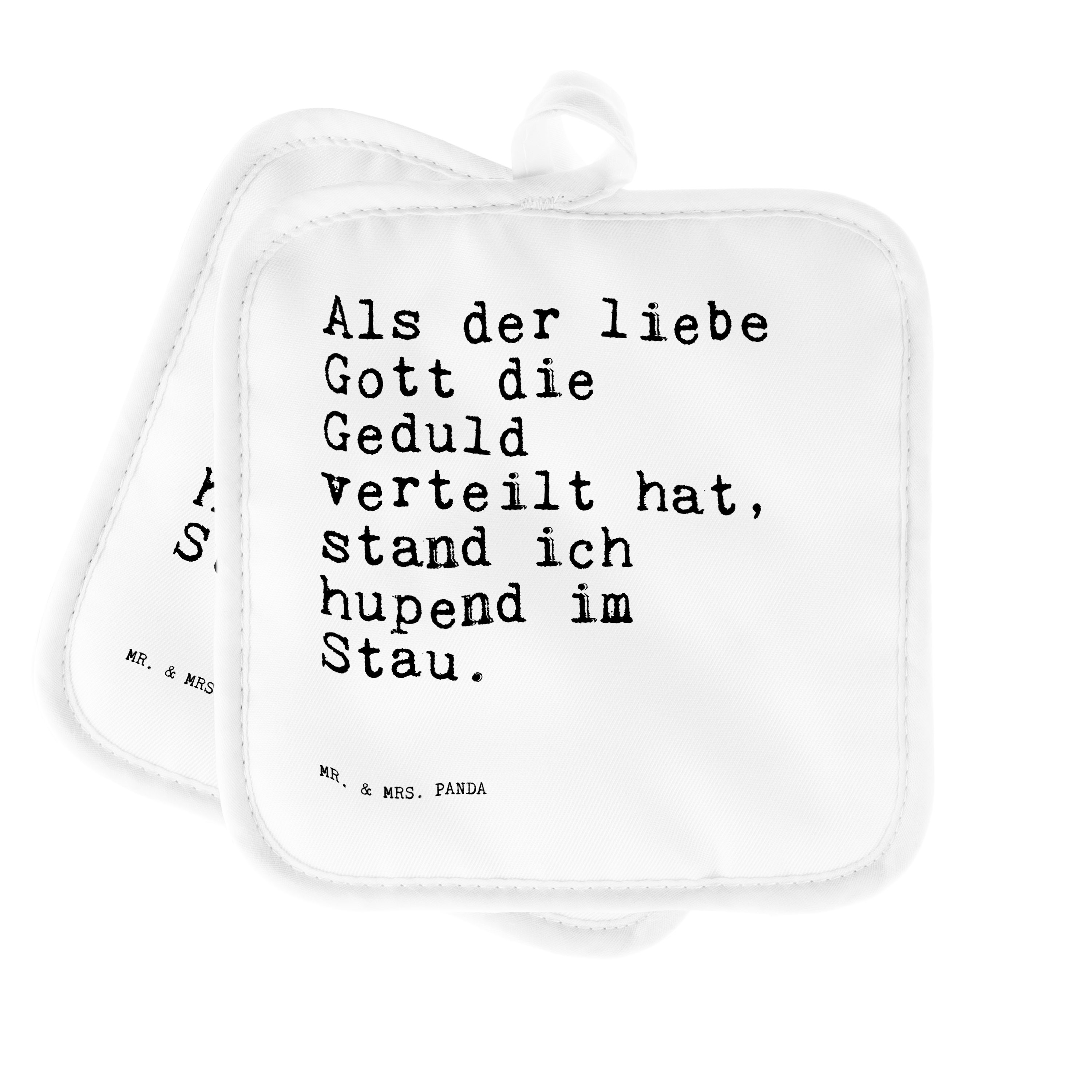 Mr. & Mrs. Panda Topflappen »Als der liebe Gott... Weiß Geschenk