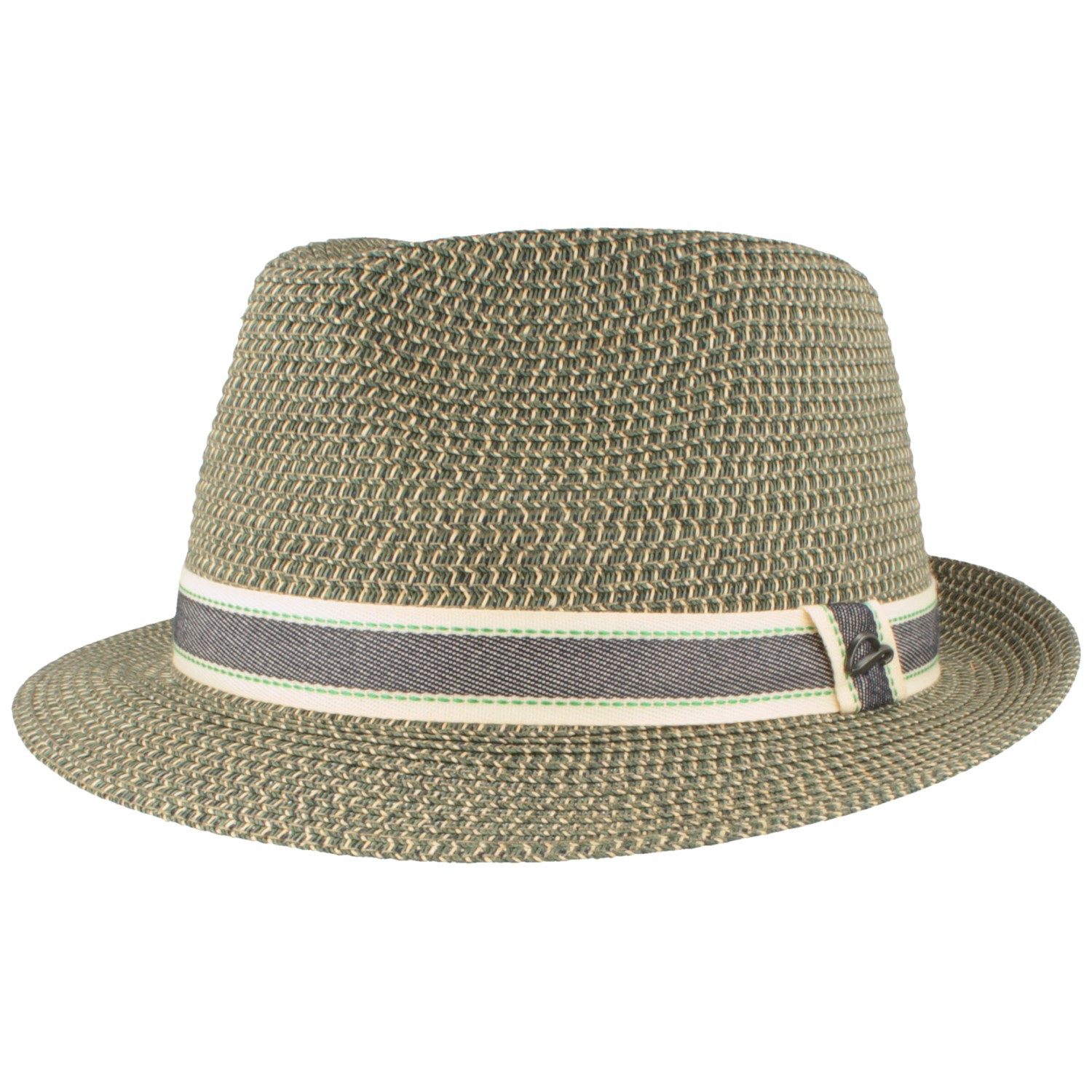 Göttmann Strohhut Trilby Newman Bortenhut mit gestreiftem Band