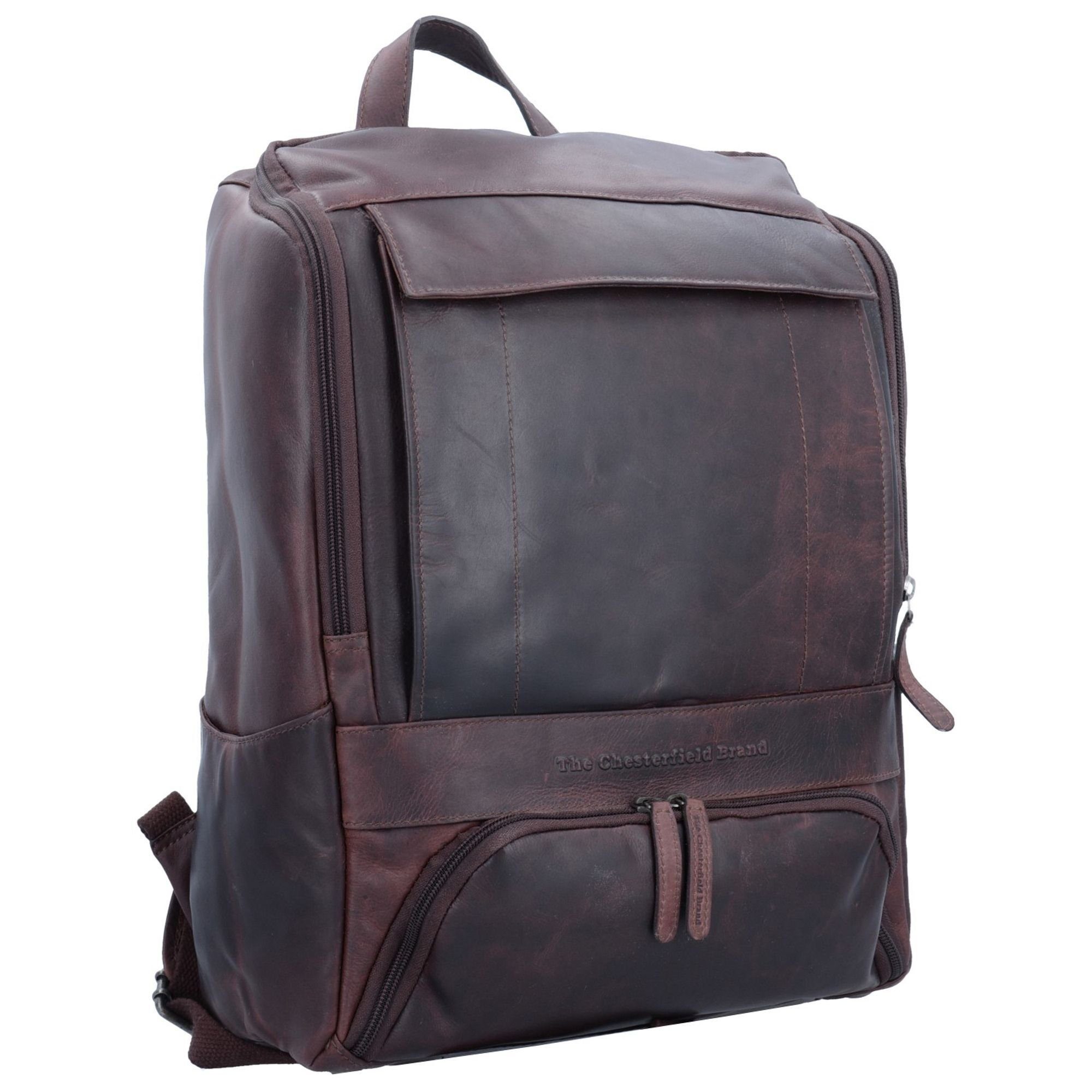 Laptoprucksack Brand Leder The brown Up, Wax Chesterfield Pull