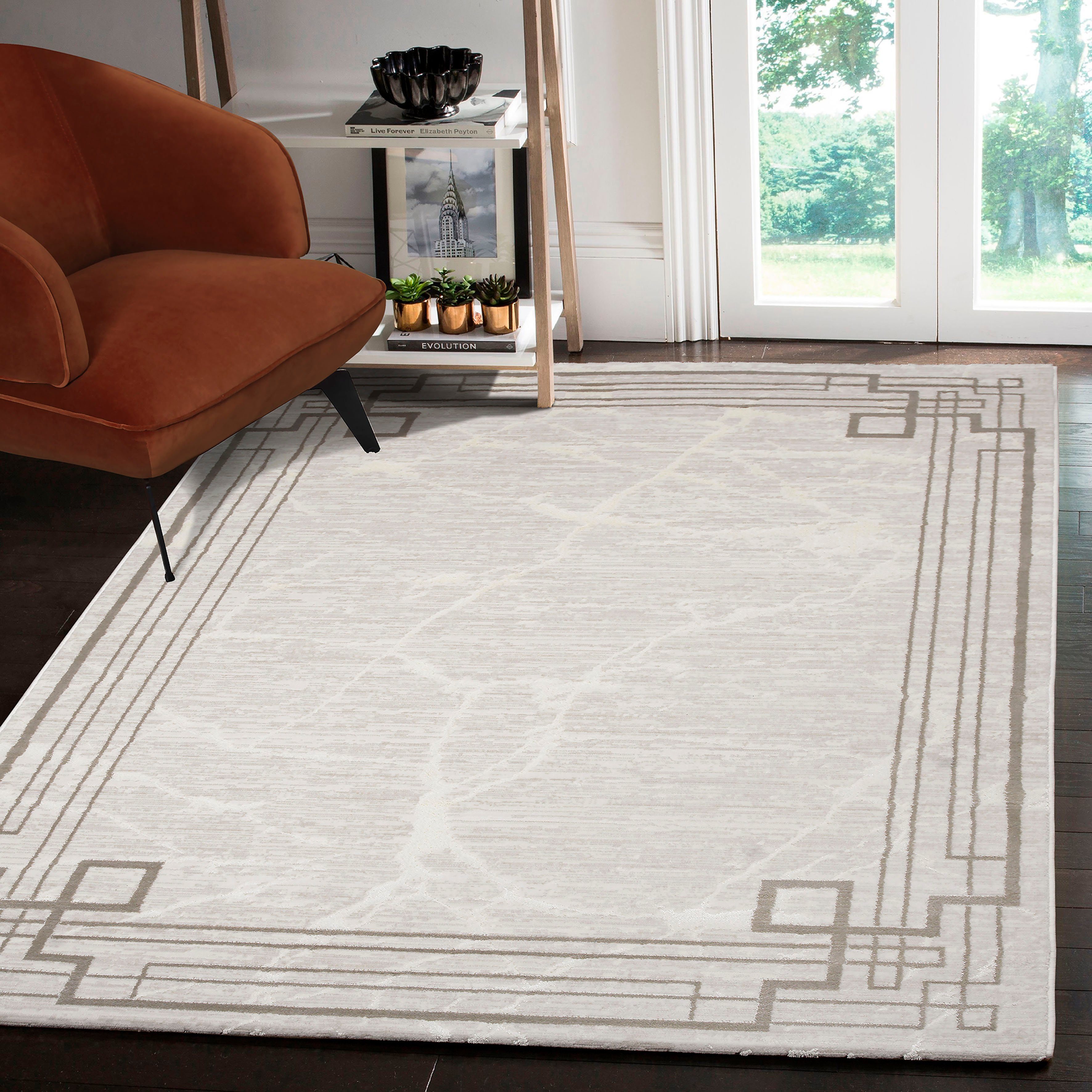 Teppich Harmony 3214, mm, Sanat, Wohnzimmer 12 Höhe: beige Kurzflorteppich, rechteckig