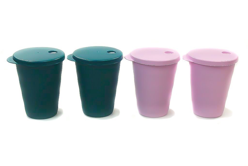 Tupperware Junge Welle Trinkhalm-Becher 330 Ml – Mit Strohhalm-Öffnung, Rosa | Spülmaschinengeeignet