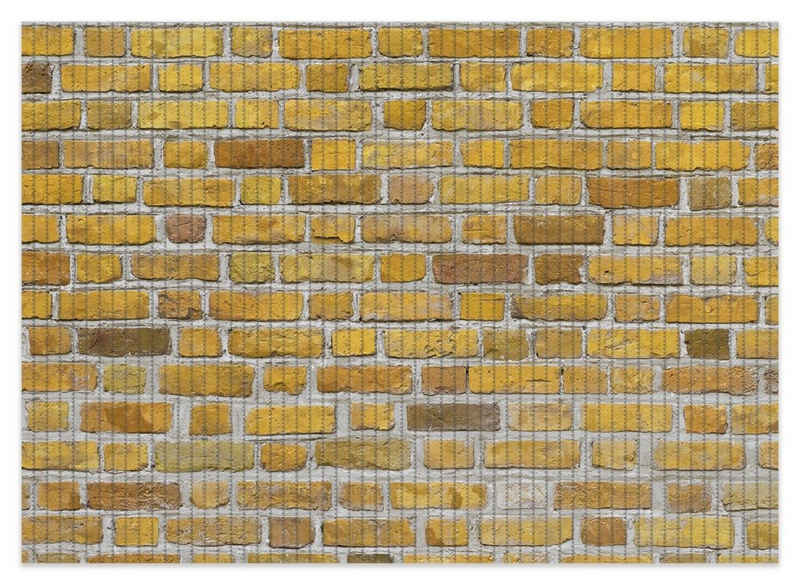 Schaum-Badematte »Ziegelsteinwand in gelb - Backsteine« Wallario, Höhe 5 mm, rutschhemmend, geeignet für Fußbodenheizungen