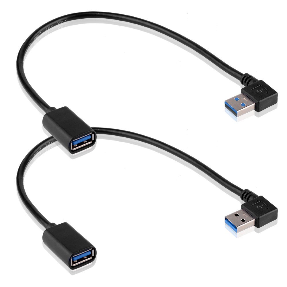 euroharry 2 x USB 3.0 Modell L Winkel Adapter 90° Grad adapter Elektro-Kabel