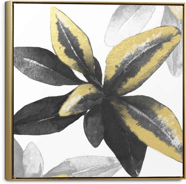 Reinders! Leinwandbild »Leinwandbild Goldenes Blatt Blumen - Glamourös - Pflanzen«, Blätter (1 Stück)-Otto