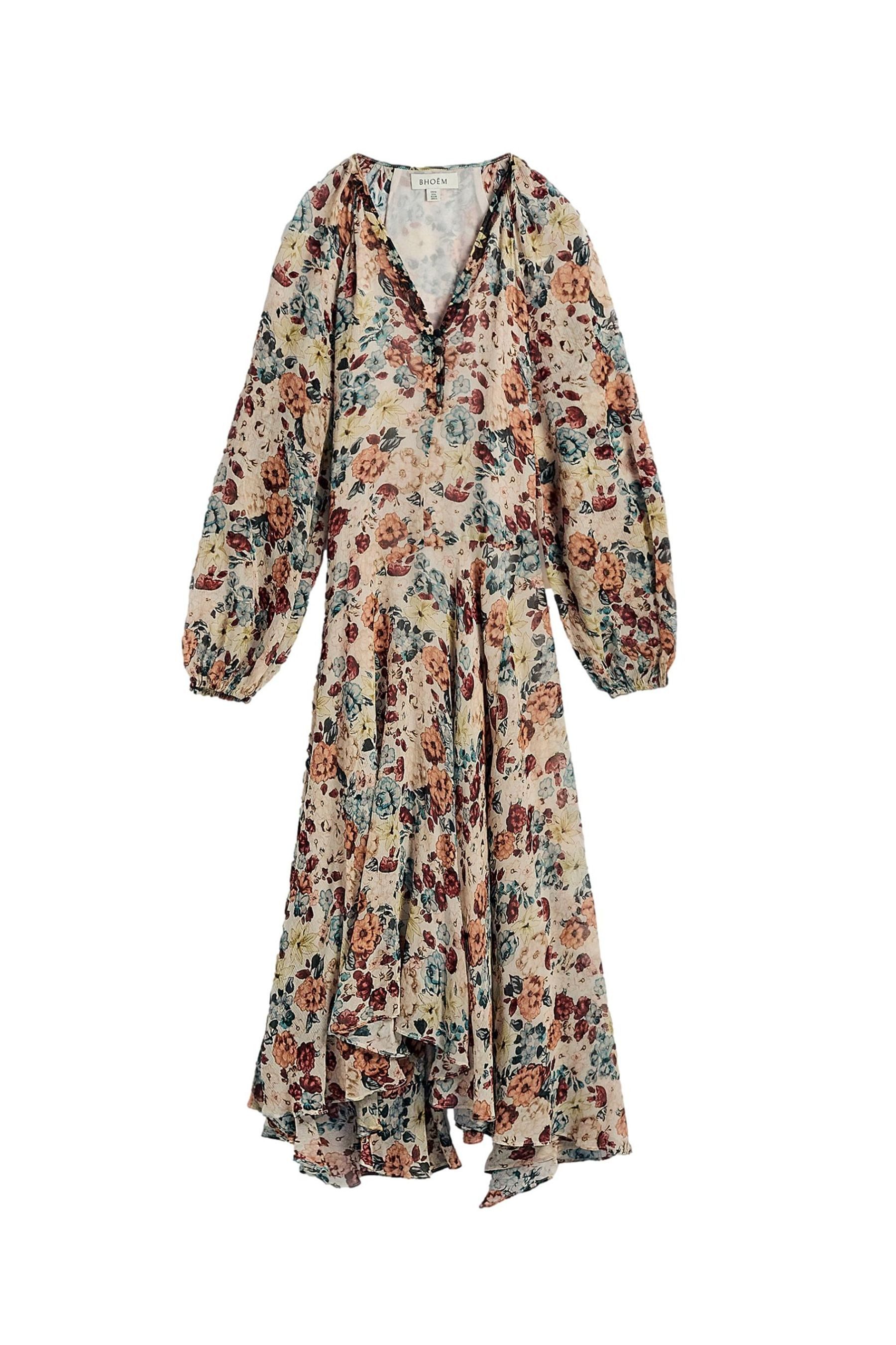 Bhoem Maxikleid BHOEM Fließendes Maxikleid mit Blumenprint (1-tlg)