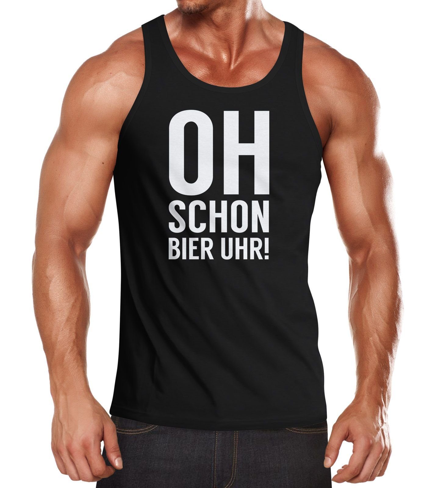 Tanktop Herren Tanktop Oh schon Bier Uhr