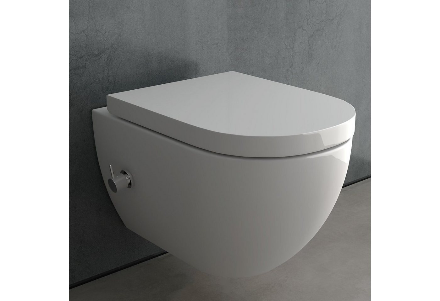 Thumbnail - Alpenberger Vorwandelement WC Set Komplett: Dusch WC + Villeroy & Boch Spülkasten Betätigungsplatte, Duroplast WC Deckel...