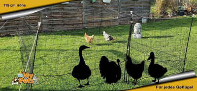 MYPETS Weidenzaun 115cm Geflügelnetz mit Tür Hühnernetz Hühnerzaun Geflügelzaun Zaun Hühner Netz