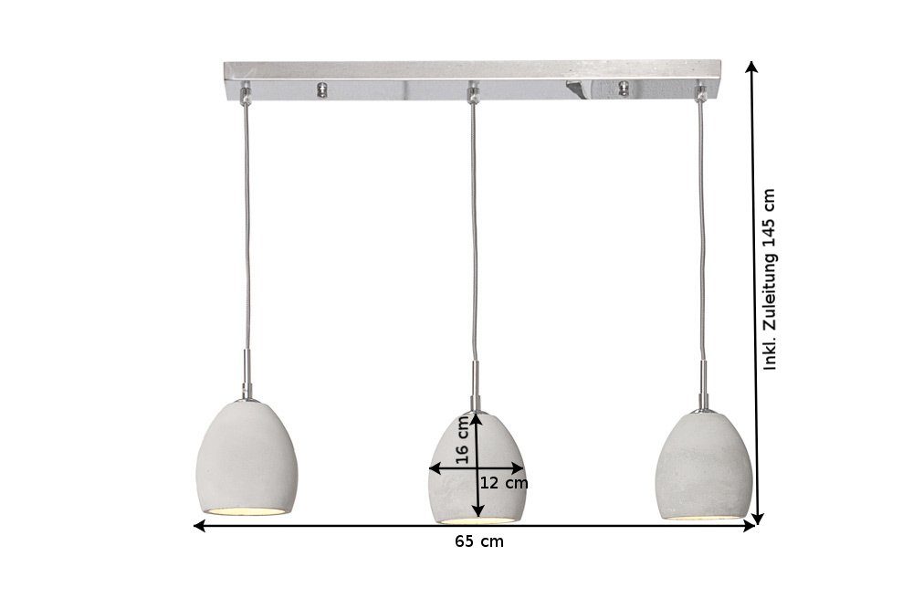 riess-ambiente Hängeleuchte CEMENT-COLLECTION III grau, ohne Leuchtmittel, Wohnzimmer · Beton · Esszimmer · Industrial. Reduzierter Preis € 84,95. Unverbindliche Preisempfehlung € 94,95