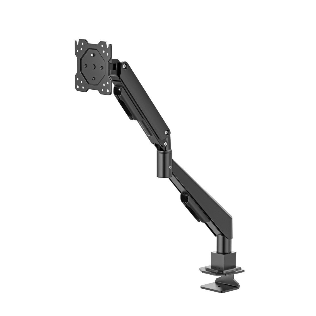 Hama Monitor-Halterung Monitorhalterung höhenverstellbar für 17 bis 35 Zoll Monitore, (bis 35 Zoll, Gasfeder, 360° Rotation, Kabelmanagement, VESA, Klemmmontage)