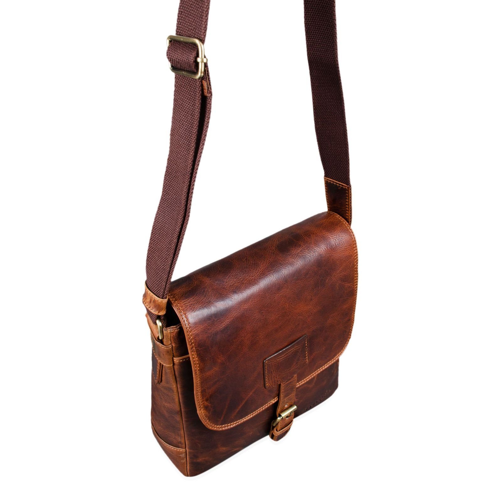 Bag kara STILORD - Herrentasche cognac Messenger Leder "Bennet" Messenger Bag