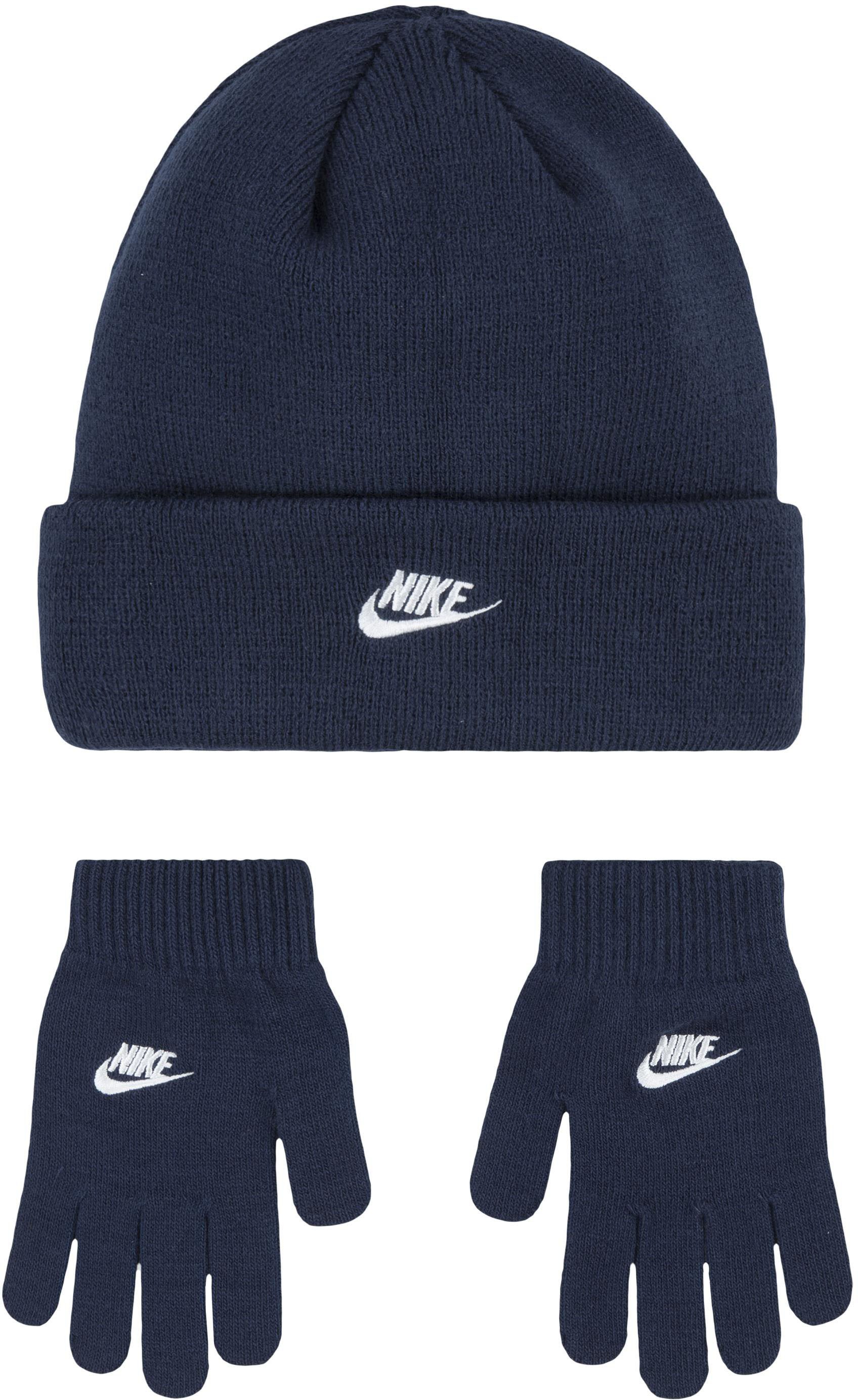 Nike Sportswear Beanie und Handschuhe Set NAN FUTURA BEANIE/GLOVE SET (Set, 2-St) aus Polyacryl und Polyester, mit Elasthan-Anteil