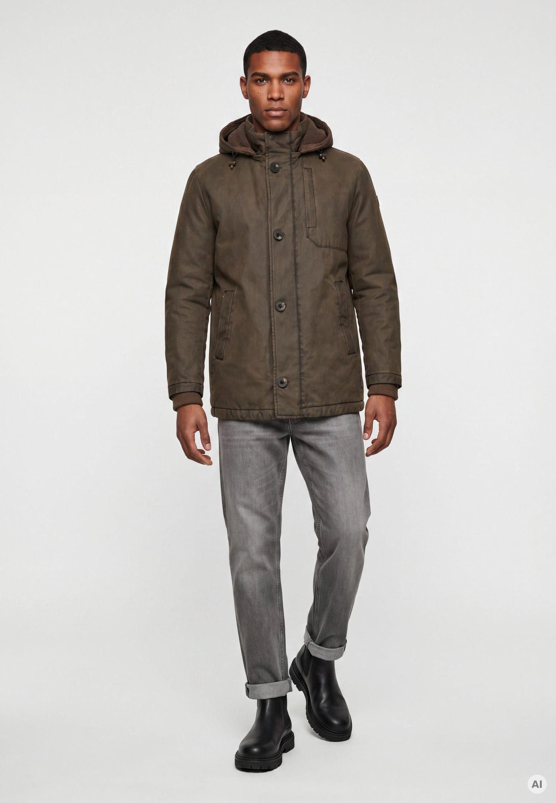 MILESTONE Parka MSBen Herren Jacke Mantel kurz lockere Passform