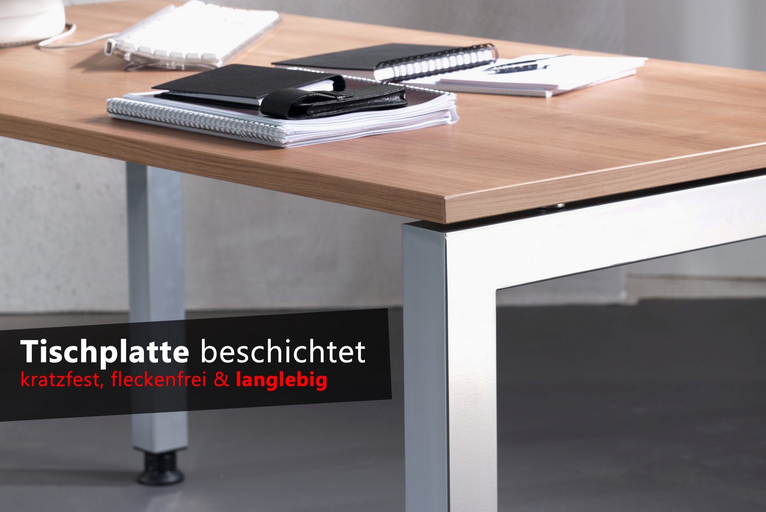 cm- Eckform: Grau bümö Schreibtischplatte, x 200 DIY Dekor: Tischplatte 120