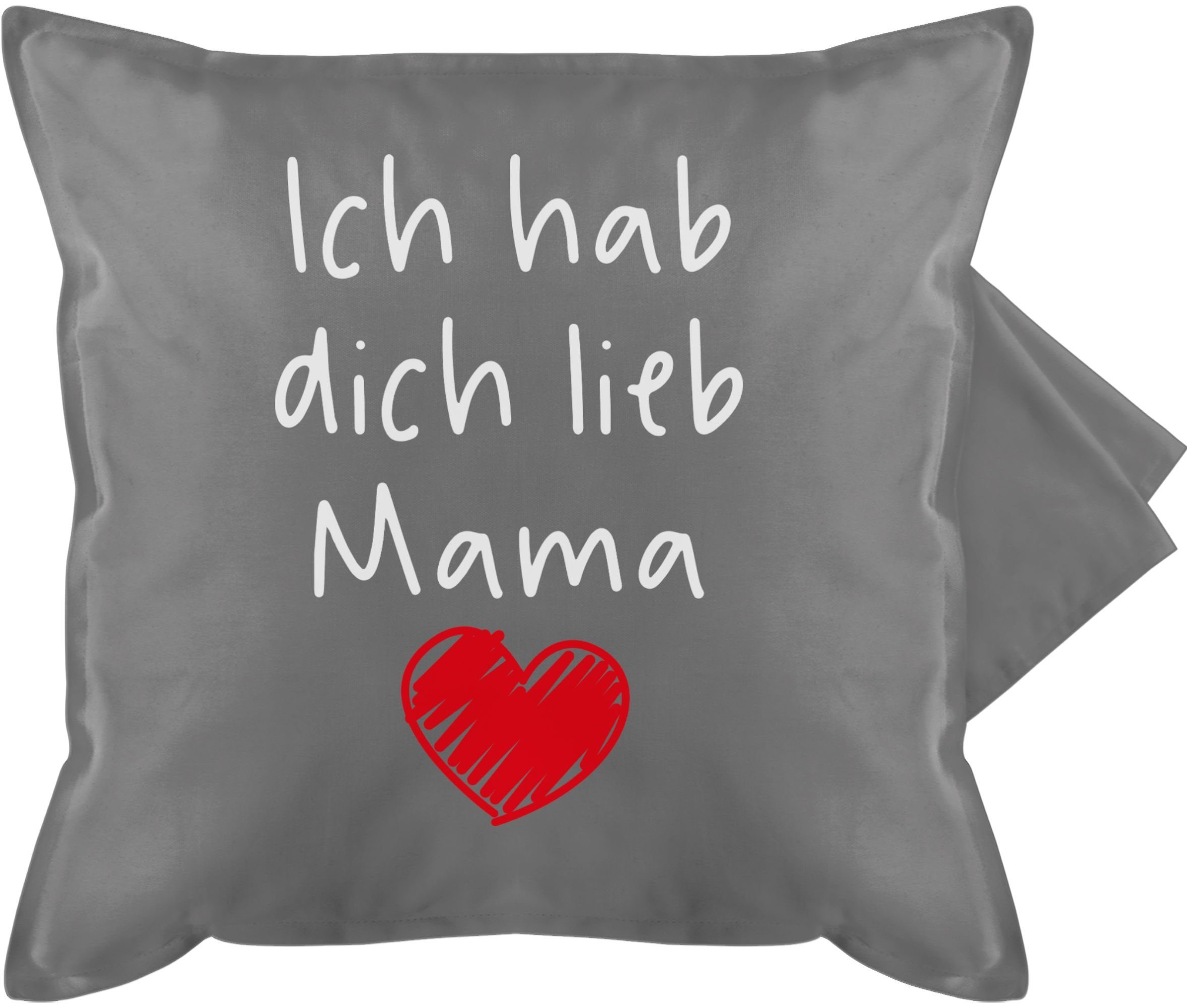 Shirtracer Kissenbezug »Ich hab dich lieb Mama Herz weiß Muttertagsgeschenk DekoKissen