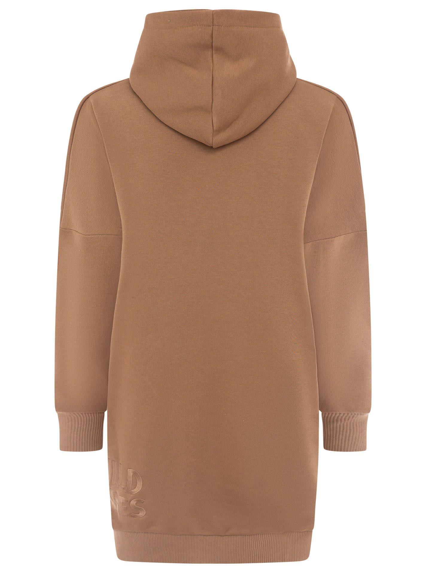 Zwillingsherz Sweatkleid "Wild Vibes" praktische Fronttaschen, Leo-Kordel, tonale Stickerei