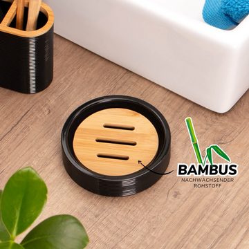 bremermann Seifenschale Seifenschale SEGNO aus Bambus und Kunststoff, Seifenhalter, schwarz