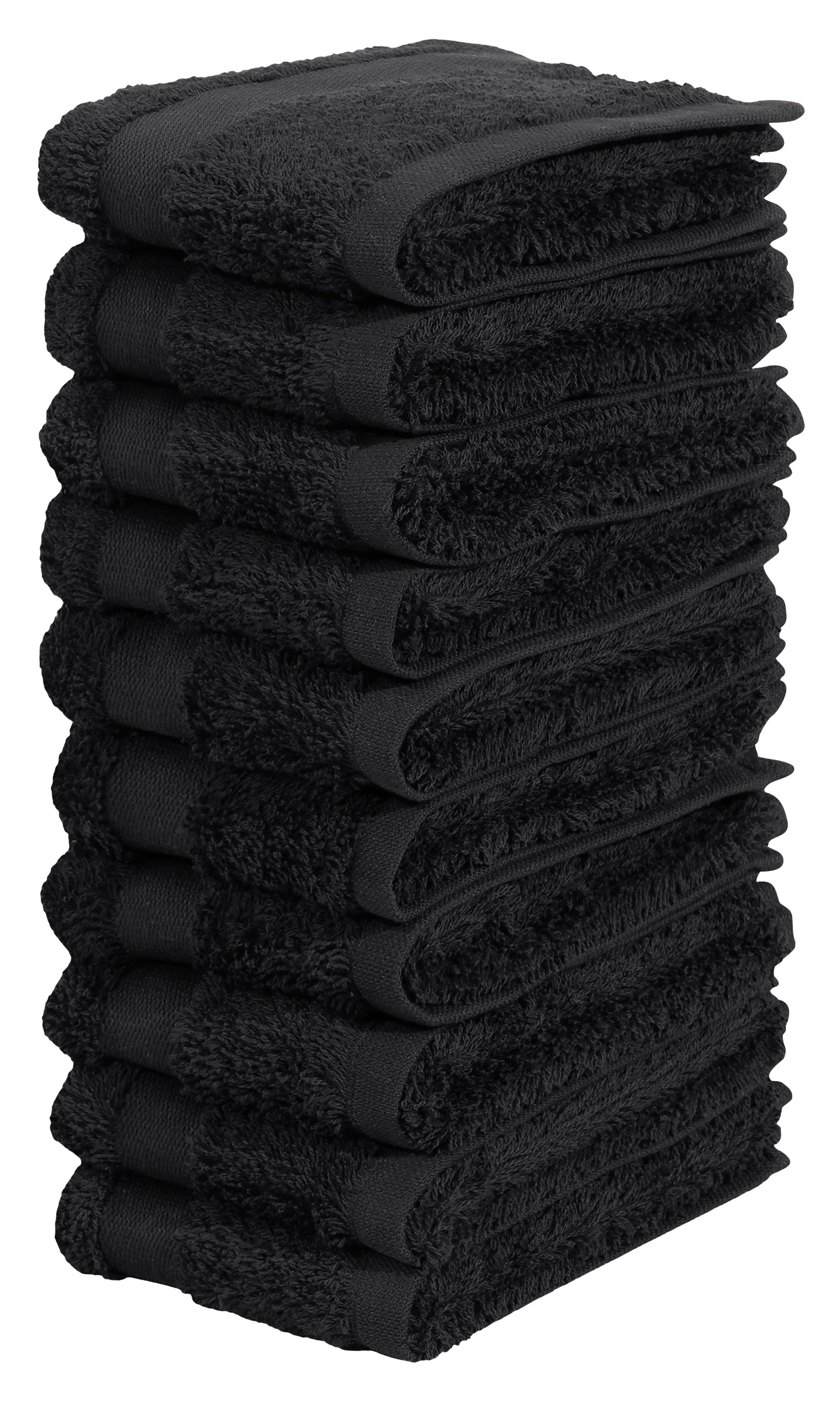OTTO home Waschlappen Vanessa, 10 Seiftücher, 30x30cm, in Standard- und Premium-Qualität, (Set, 10-St), Handtücher mit Bordüre, 100% Baumwolle, einfarbig, weich