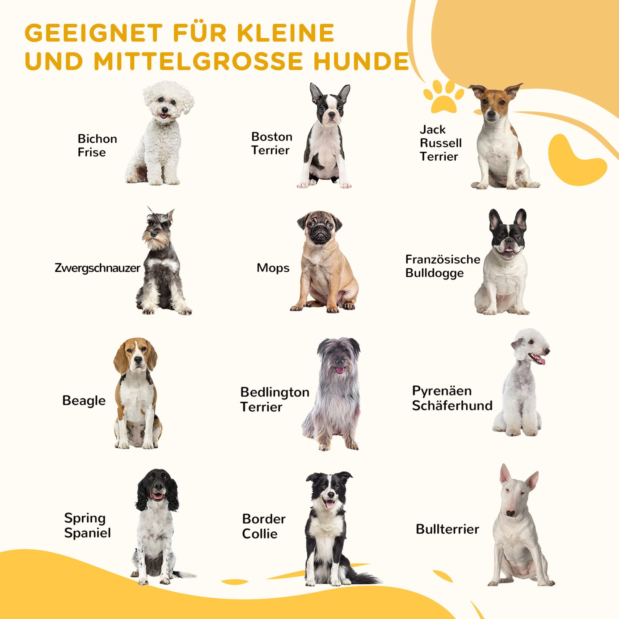 PawHut Hundegitter Absperrgitter Hund freistehend verstellbar Holz klappbar (Set, 1 St., klappbares Kamingitter), 155L x 1.5T x 76H cm – Bild 4 von 5