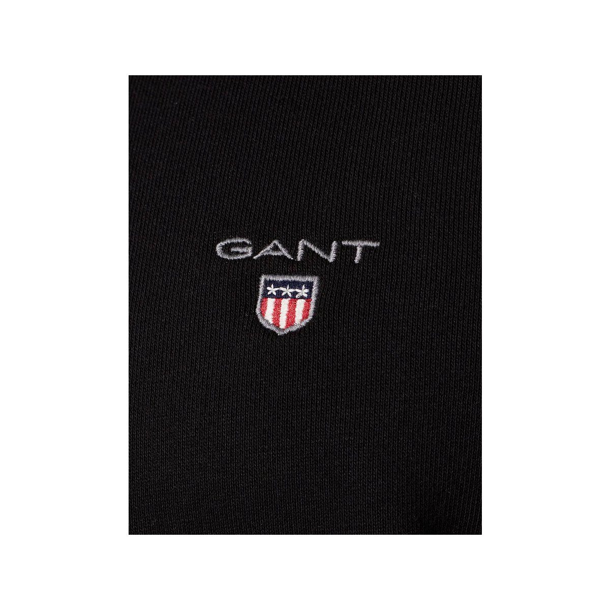 Gant textil passform schwarz (1-tlg) Sweatjacke