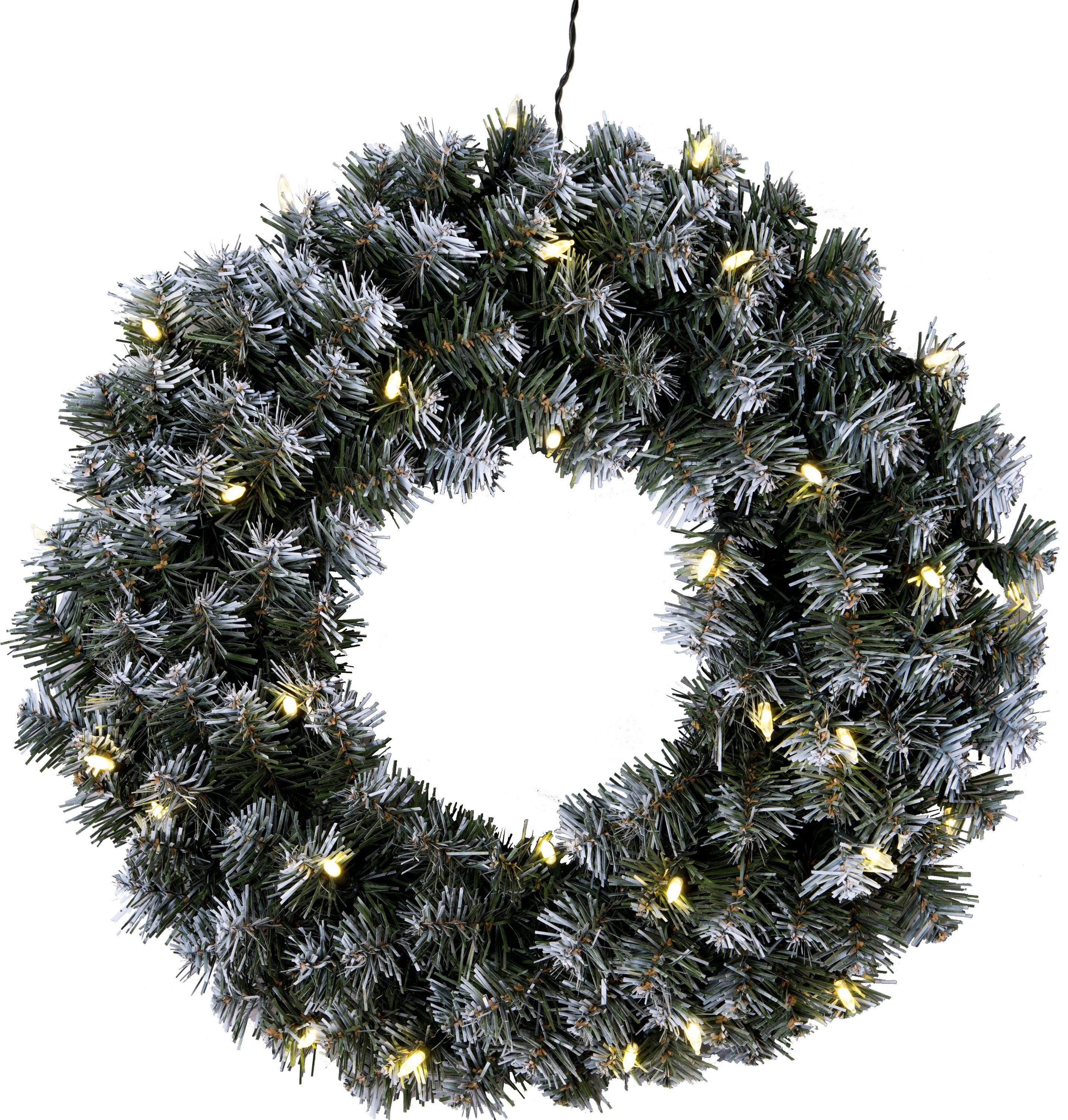Dekokranz LED Weihnachtskranz Edmonton 50cm weiß