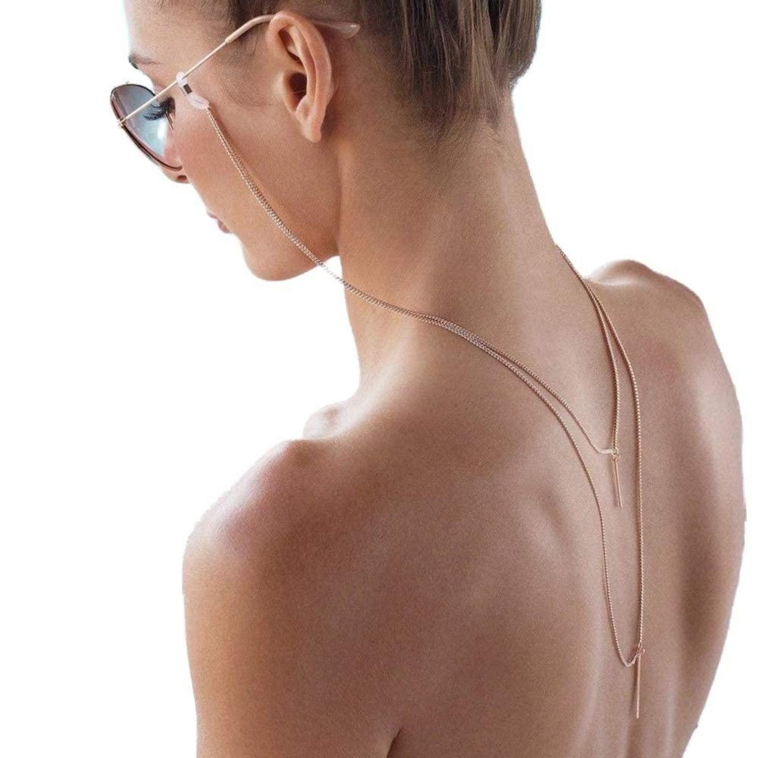 LuxusKollektion Brillenkette Brillenkette Damen Gold mit Quaste & Schlaufen