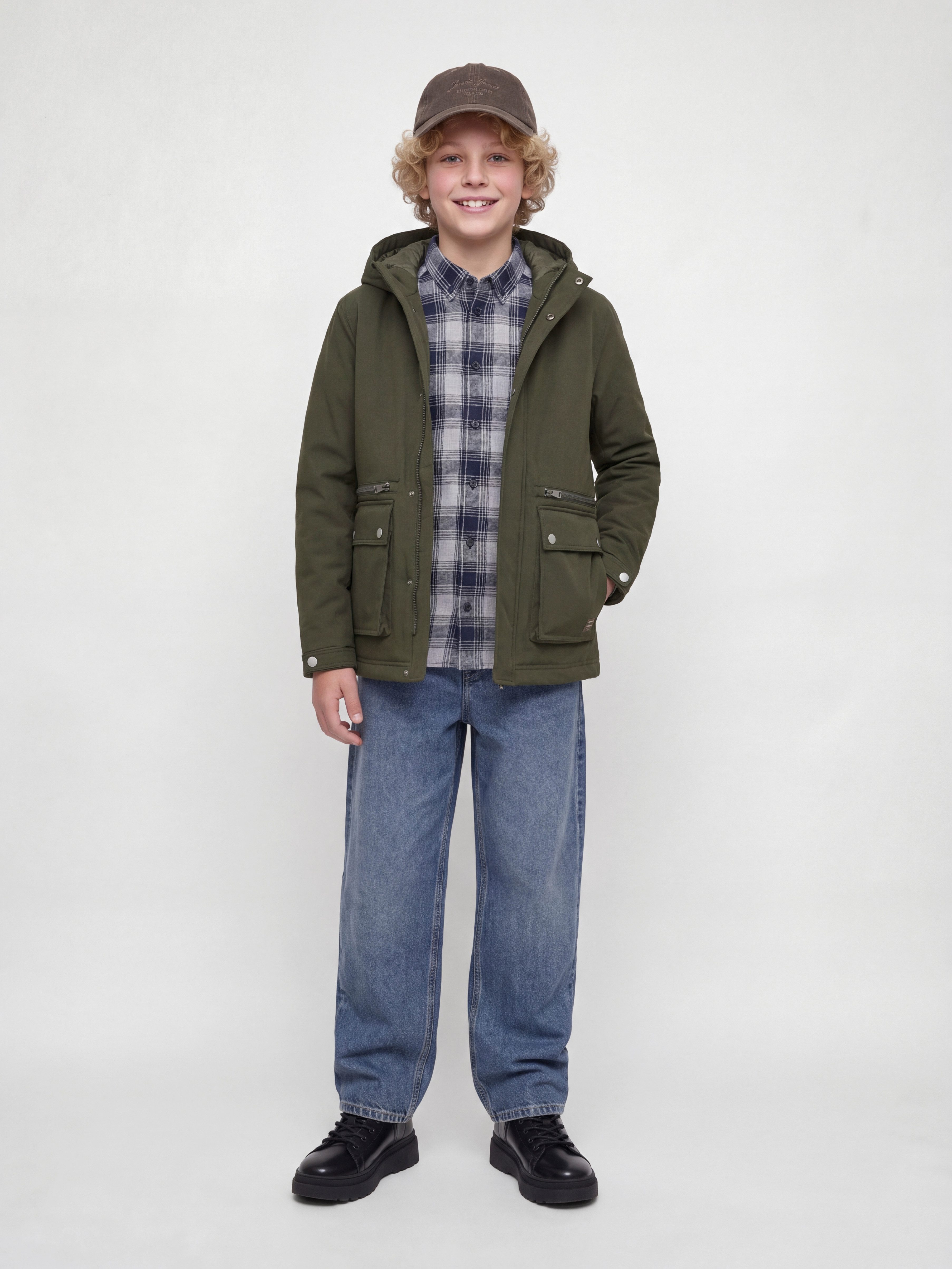 Jack & Jones Junior Parka JJEWOLF PARKA JACKET SN JNR Kunstfaser, normal geschnitten – Bild 3 von 5