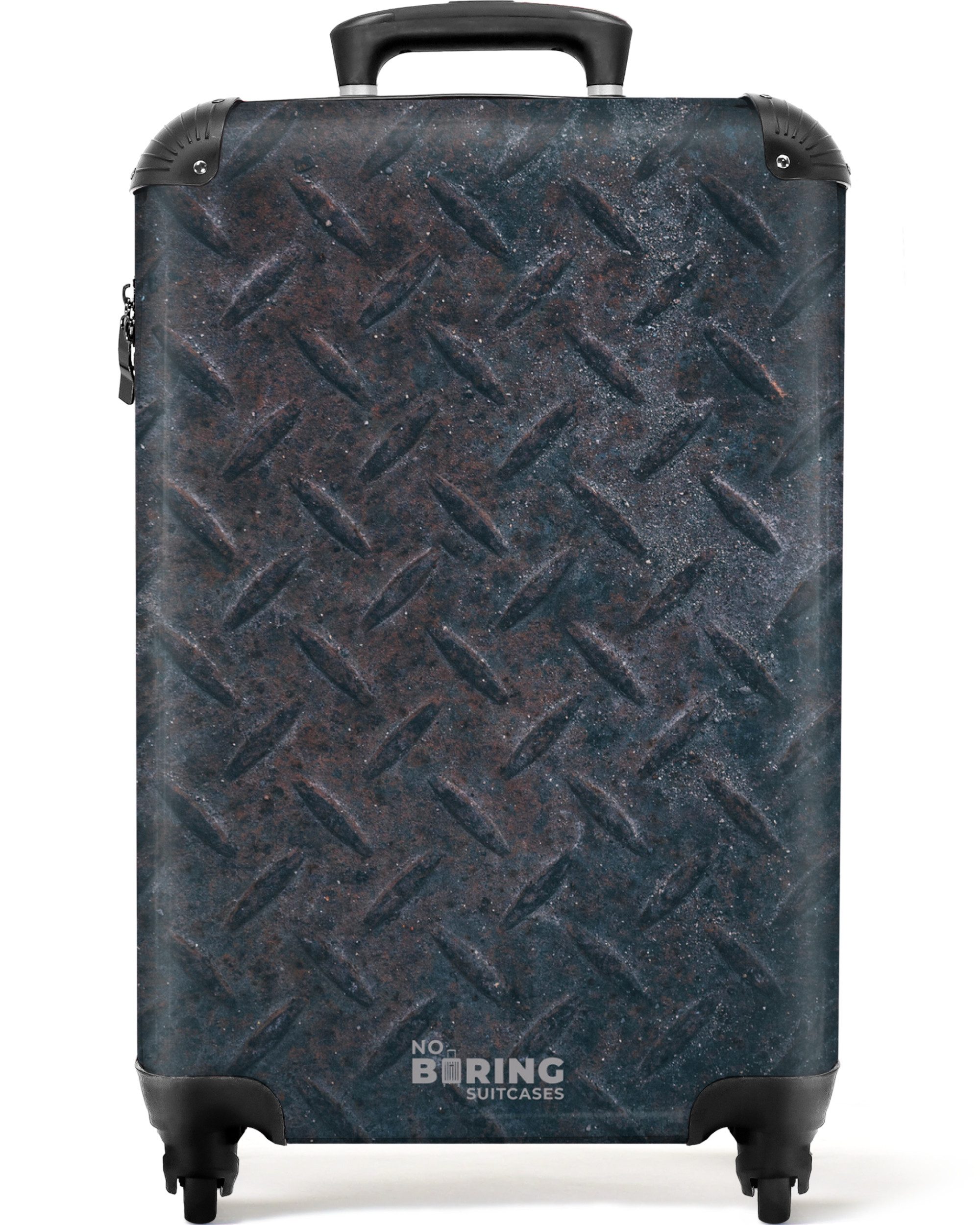 NoBoringSuitcases.com© Hartschalen-Trolley Dunkle Metallplatte mit Diamants günstig online kaufen