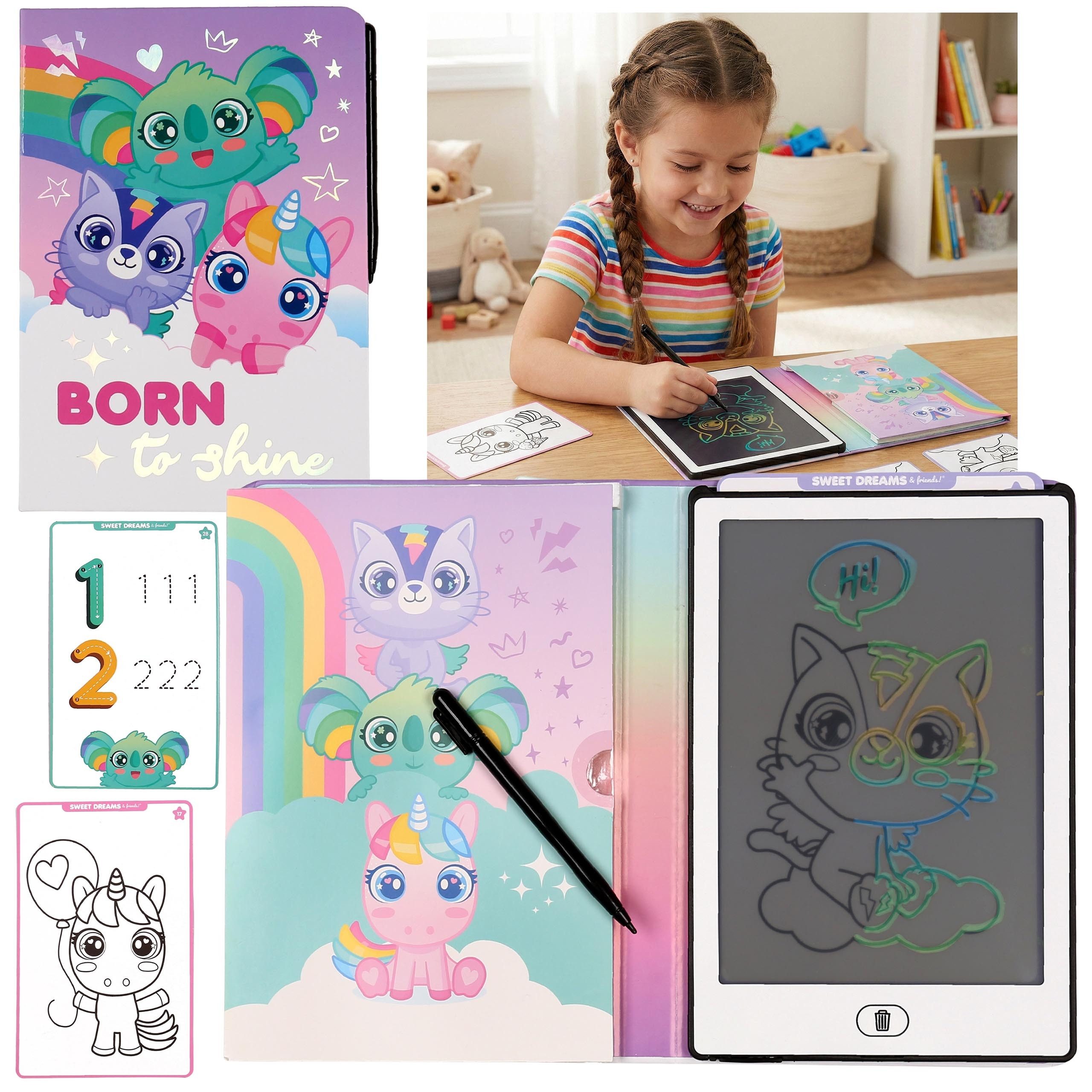 Sarcia.eu Lernspielzeug LED-Zeichentablett für Mädchen – Grafiktablett mit Stift