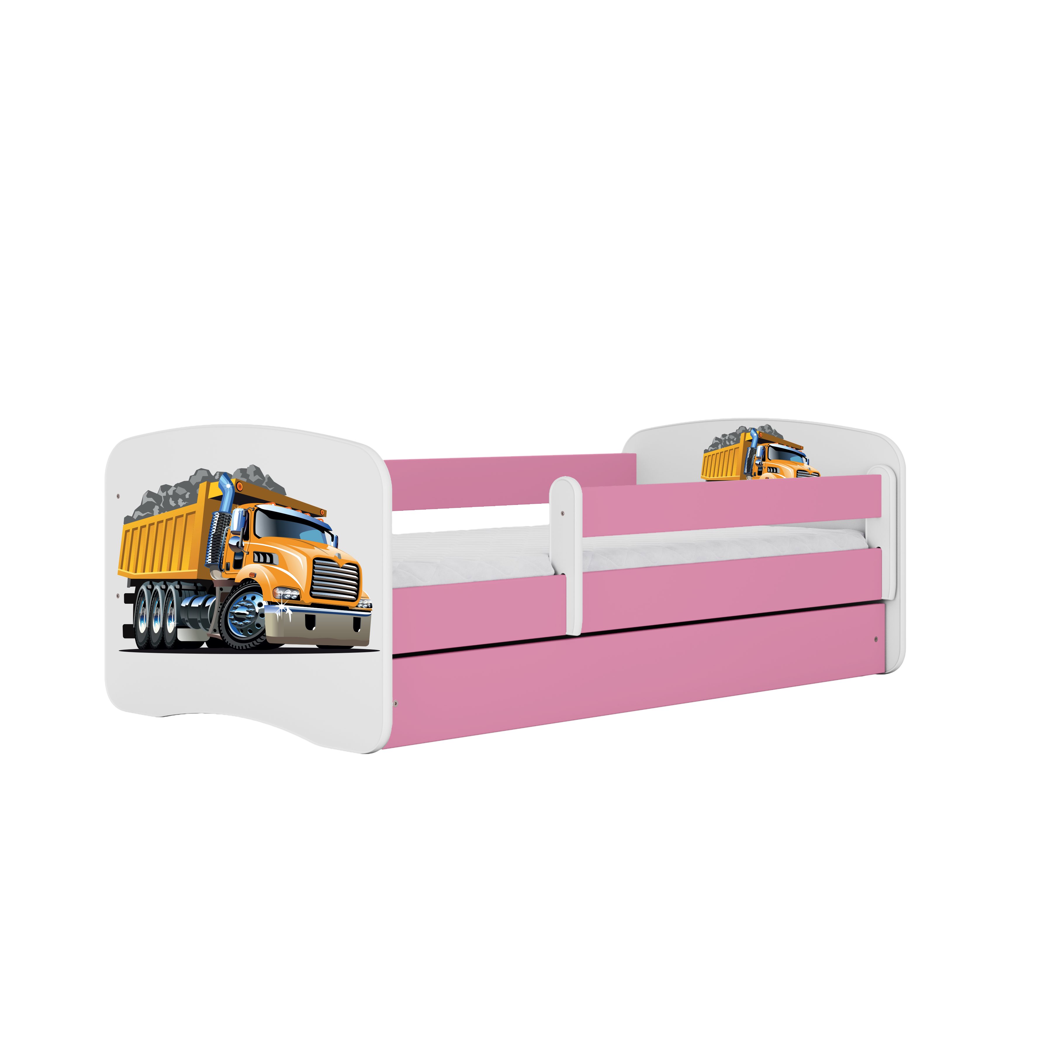 Raumhirsch Furniture Kinderbett 70x140, 80x160, 80x180 cm - Komplettset mit Schublade (Bett für Jungs, Einzelbett für Kinder 2–12 Jahre mit Rausfallschutz), verschiedene Farben & Designs