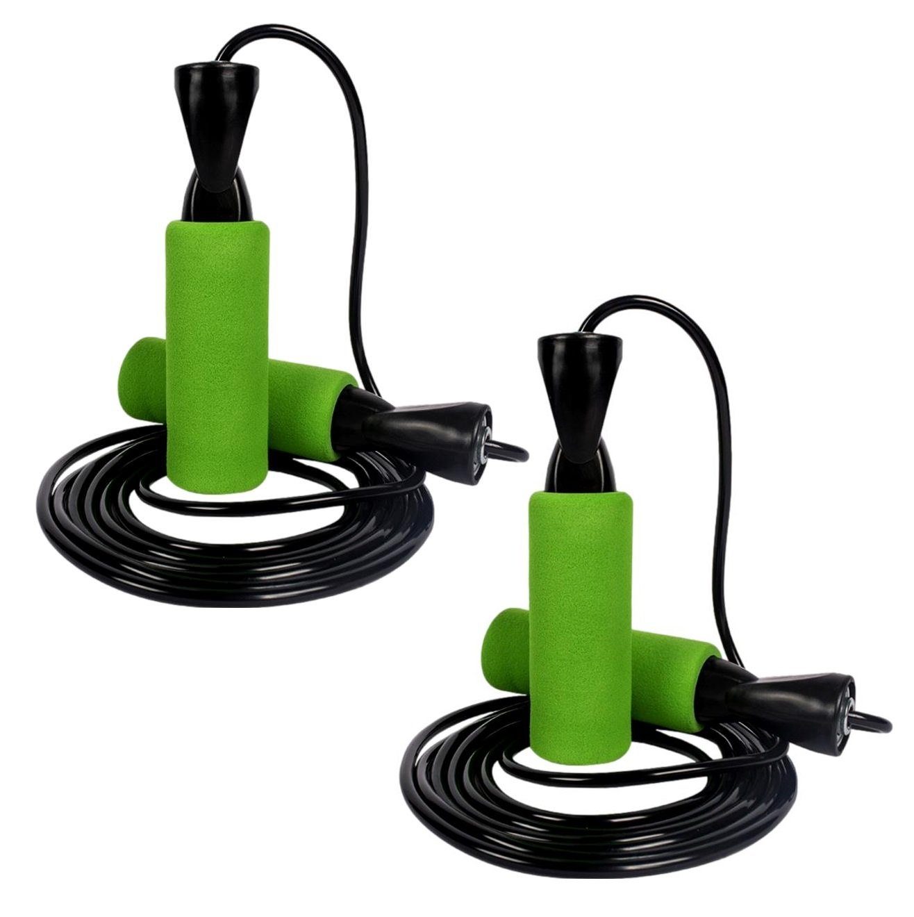 Kurzhantel 2er Pack Fitness Springseil - 2,8m Speed Rope für Hüpf Training Boxen