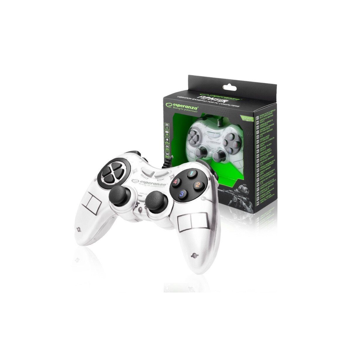 Esperanza Esperanza Fighter USB Gamepad PC Weiß Gaming-Controller (1 St)