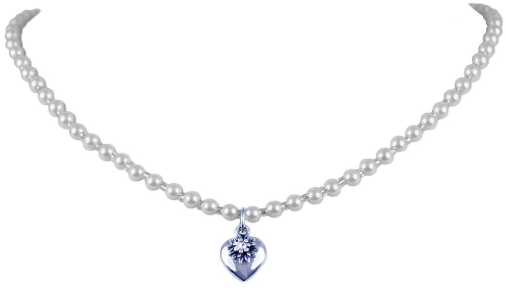 LUISIA® Perlenkette Halskette Luna mit Herz günstig online kaufen