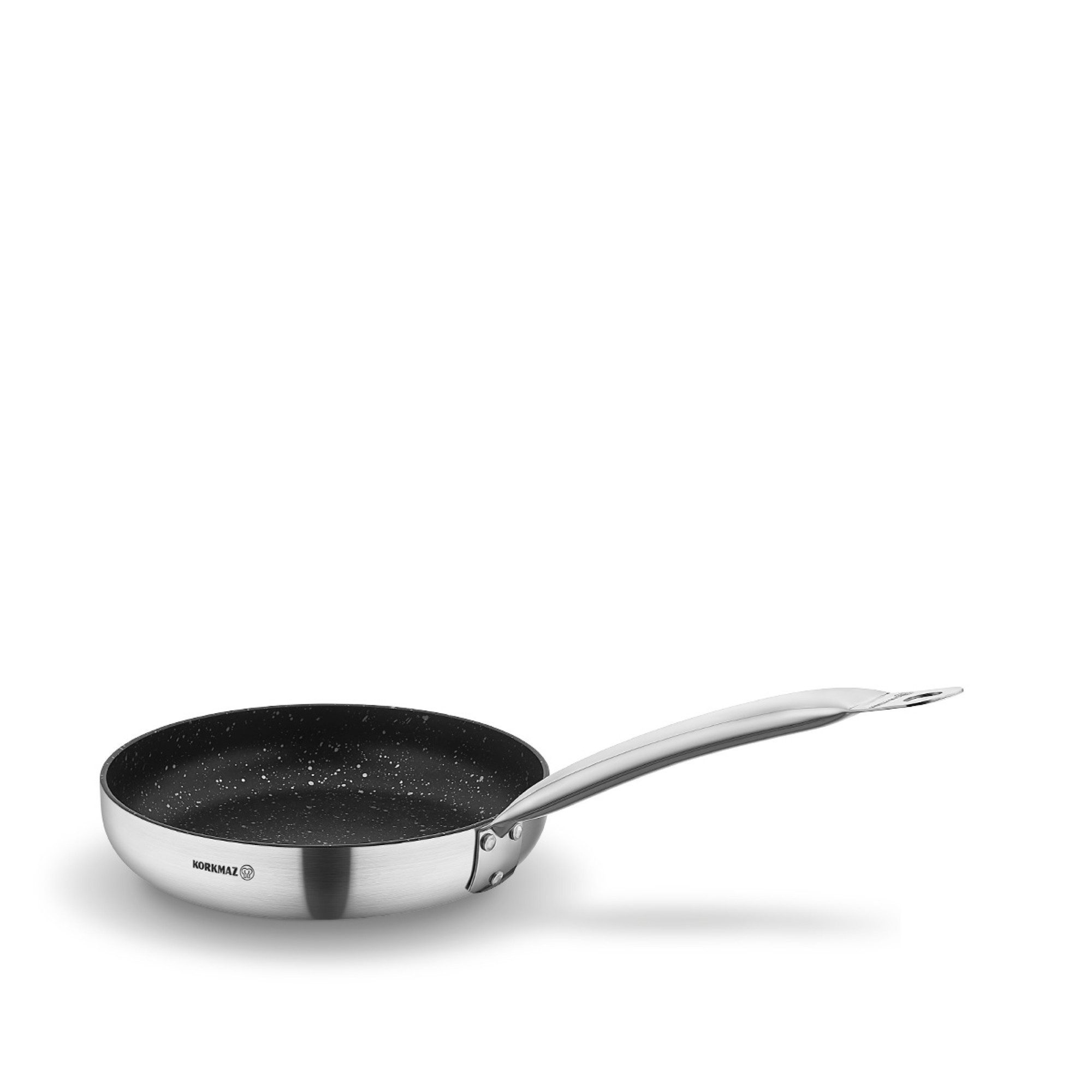 Korkmaz Bratpfanne Proline Gastro Edelstahlpfanne ø24 cm, Edelstahl 18/10 (1-tlg), Antihaft & Induktionsgeeignet