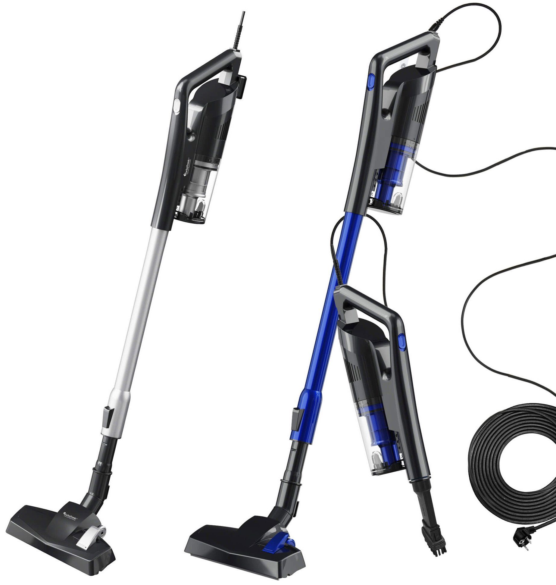 TurboTronic by Z-Line Hand-und Stielstaubsauger CMF8 TurboCyclonic ultraleicht, 600 W, Beutellos, beutellos mit waschbarem Filter, Tierhaare und 2in1 Fugendüse