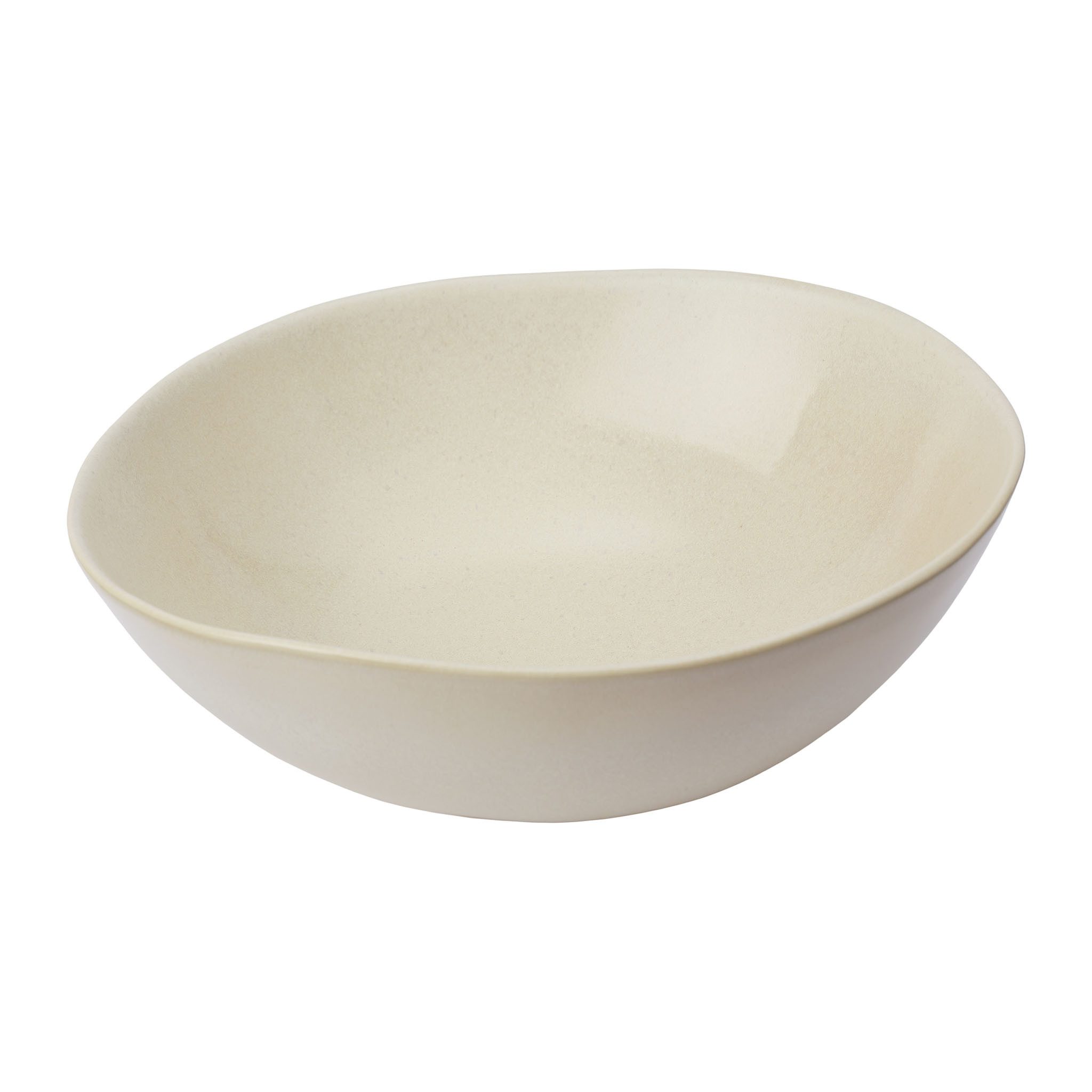Urbanara Salatschüssel Capela, 100% Steingut, handgefertigt, Steinzeug, Eierschale - 8.50cm x 24cm