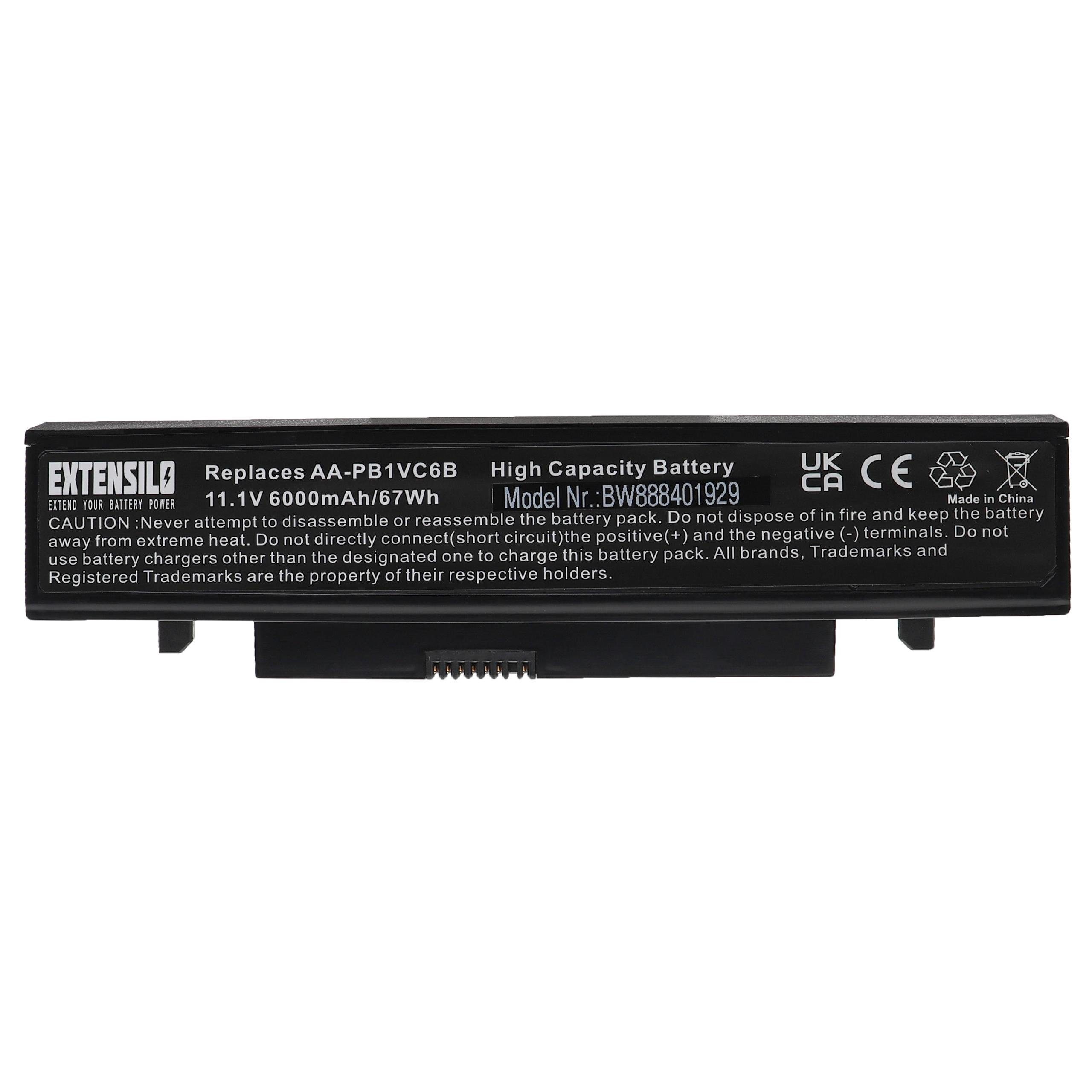 Extensilo passend für Samsung NT-N220, NT-NB30, NT-NB30P, NT-Q328, NT-Q330, Laptop-Akku 6000 mAh