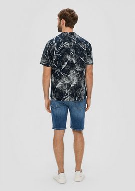 s.Oliver Kurzarmhemd Regular: Hemd aus Popeline Blende