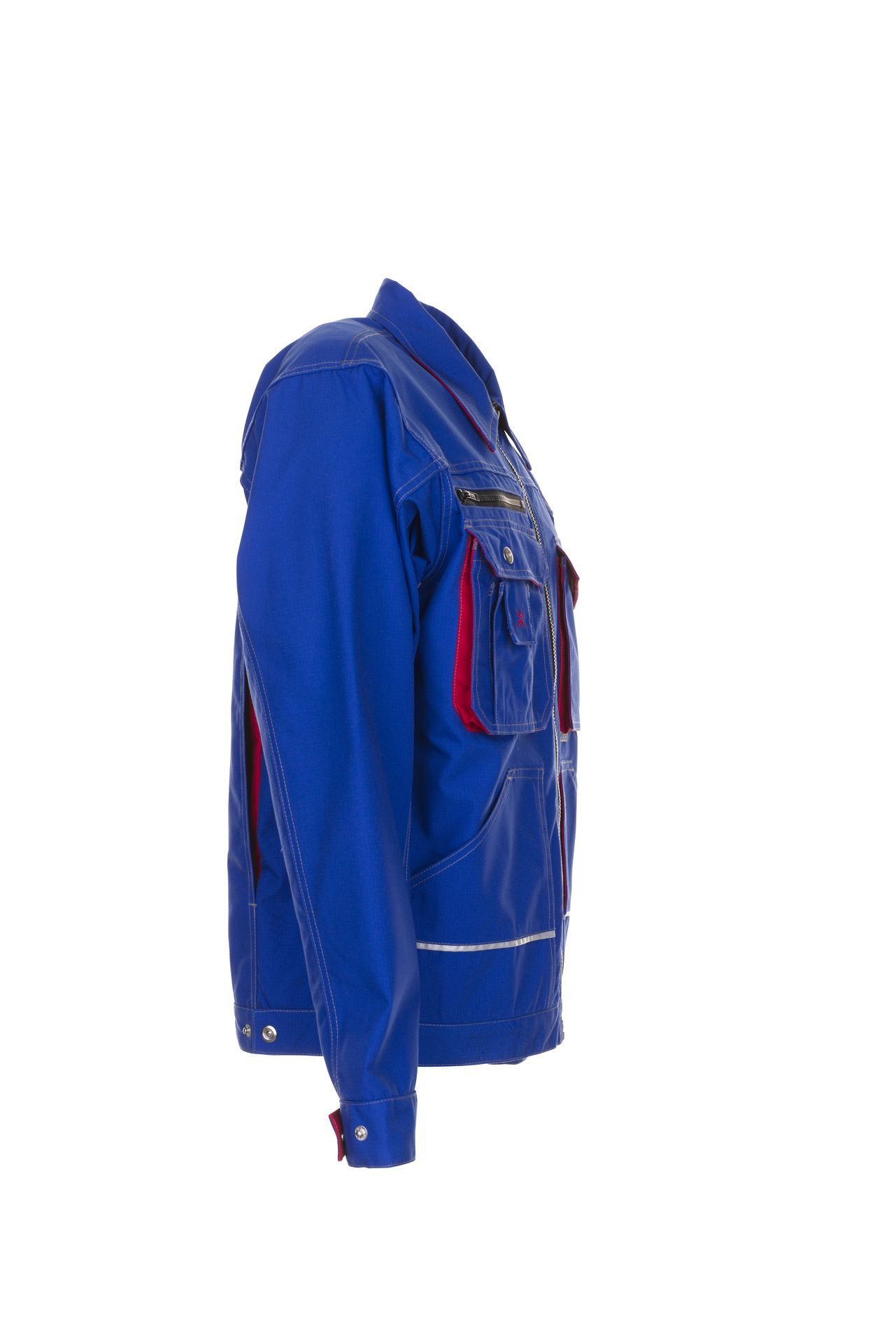 Planam Arbeitsjacke PLANAM Herren Bundjacke BASALT Langarm Kragen Kornblumenblau/Rot