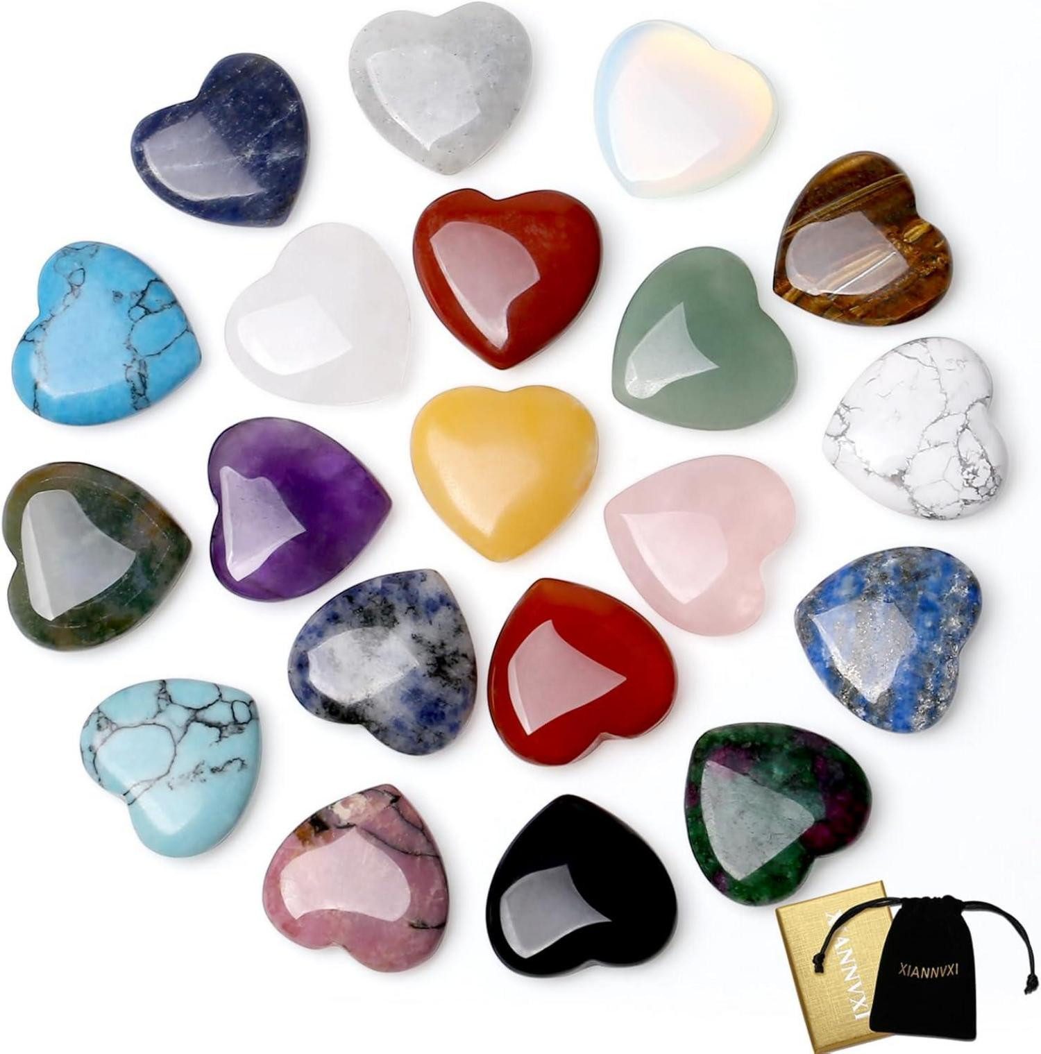 Edelstein Kristalle Herz Stein Rosenquarz Amethyst Glückssteine Chakra Balancing