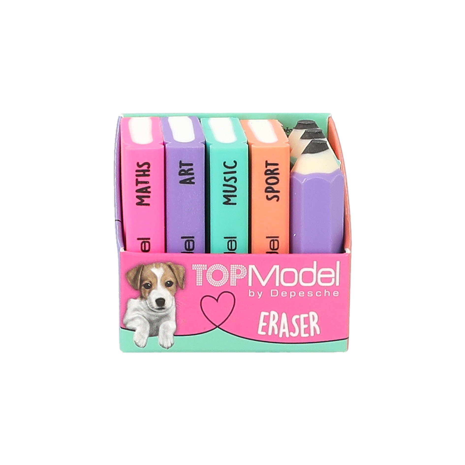 Depesche Radiergummi DEPESCHE TOPModel Radierer-Set Mini Schulbücher Mini Stifte 7 Stück