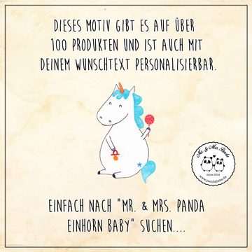 Mr. & Mrs. Panda Metallschild DIN A6 Einhorn Baby - Weiß - Geschenk, Metallschild, Unicorn, Eltern, (1 St)