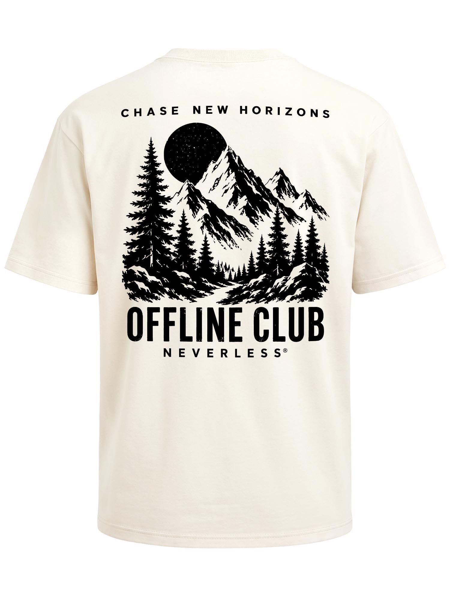 Neverless Oversize-Shirt Herren T-Shirt - Offline Club- Oversized Relaxed Fit Printshirt mit Print