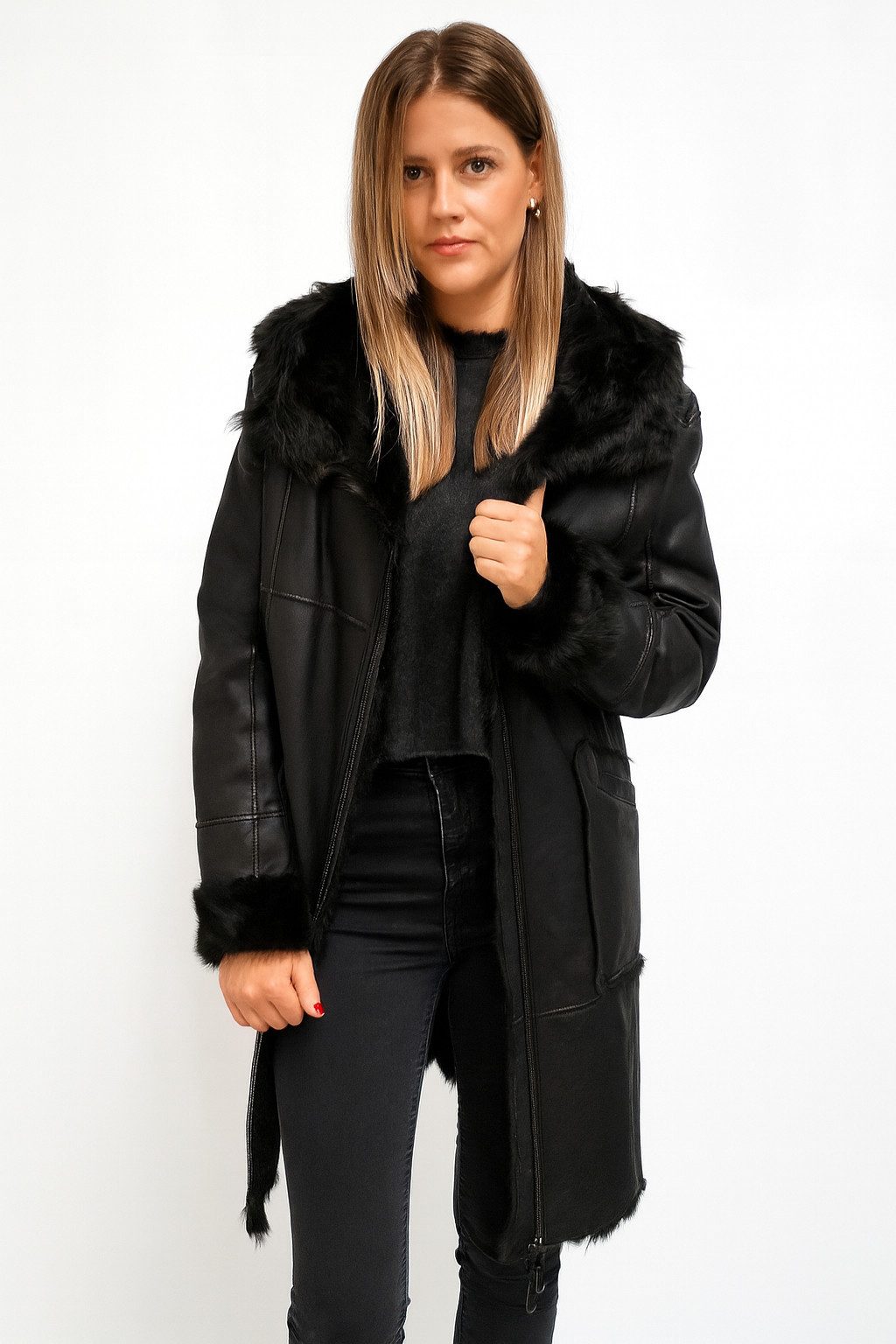 FUNK since 1776 Lederjacke lang, aus weichem leichtem Lammfell günstig online kaufen