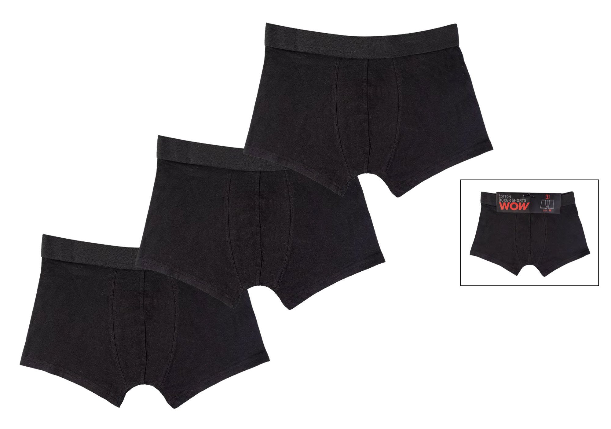 chic4home Boxershorts (3-St) Herren Unterhosen Shorts Retroshorts Boxer-Shorts ohne Werbung am Bund